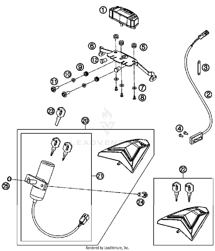 Instruments / Lock System 690 Enduro Chassis - 2011 Schematic