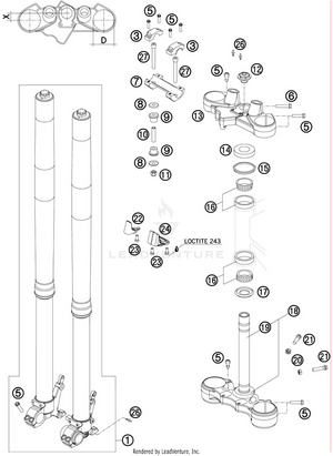 Front Fork, Triple Clamp Schematic
