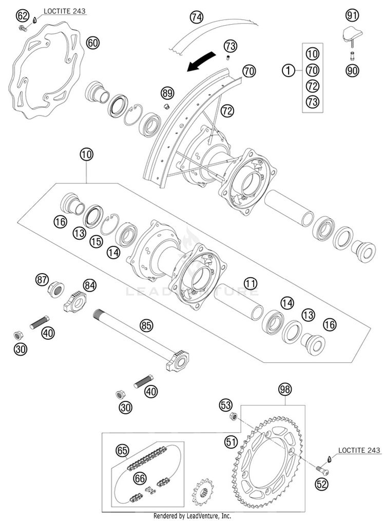 Hinterrad 105 SX Chassis - 2011 Schematic