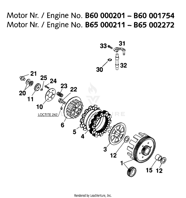 Clutch #1 65 SX Engine - 2000 Schematic