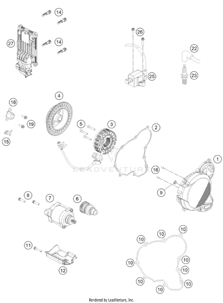 Ignition System 250 SX Engine - 2023 Schematic