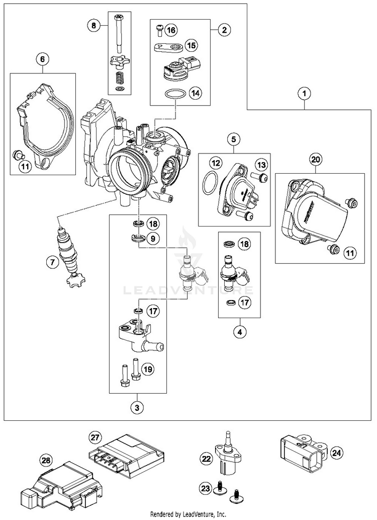 Throttle Body 250 SX-F ENGINE - 2019 Schematic