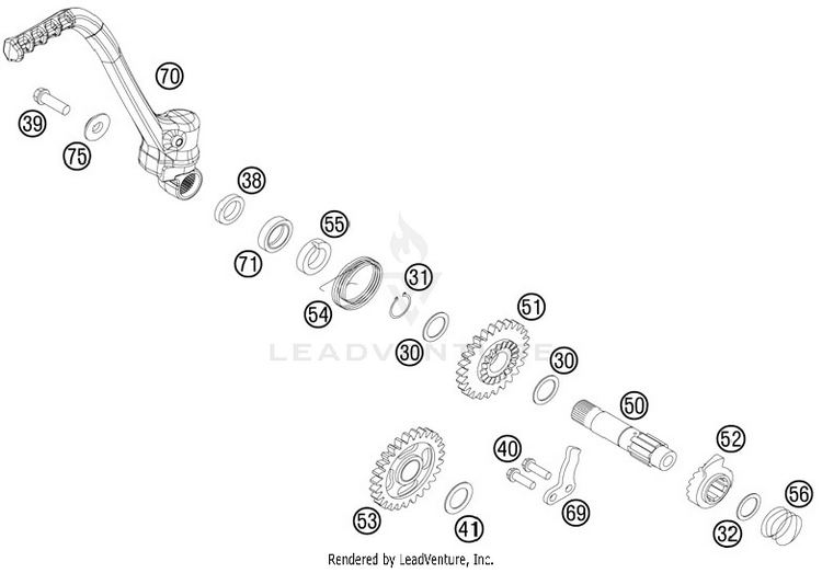 Kick Starter 125 SX Engine - 2012 Schematic