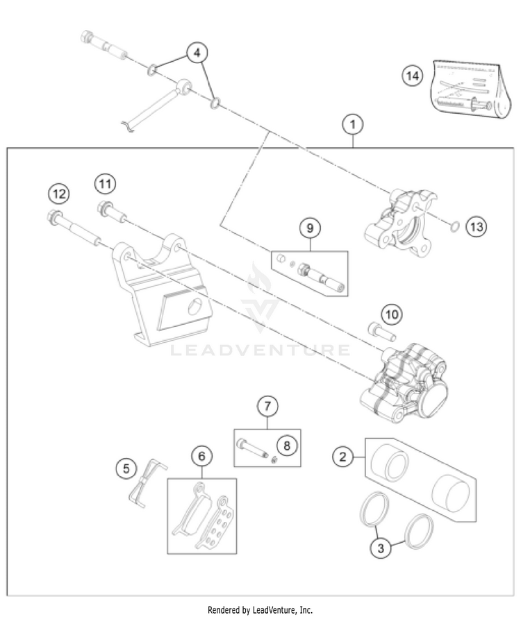 Rear Brake Caliper Schematic