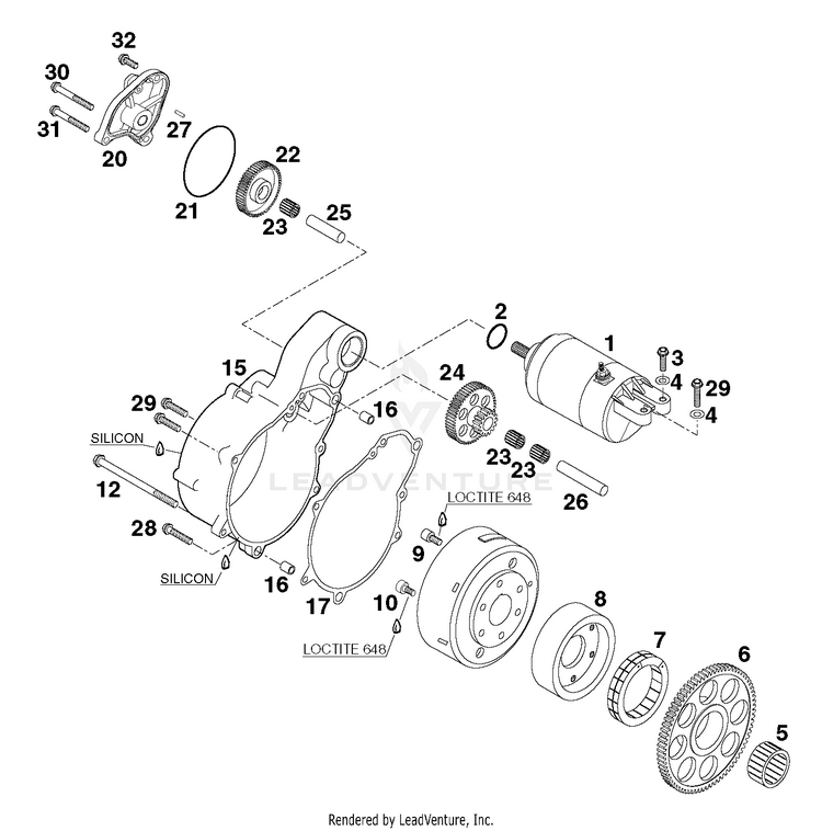 Electric Starter 620 R Engine - 1998 Schematic