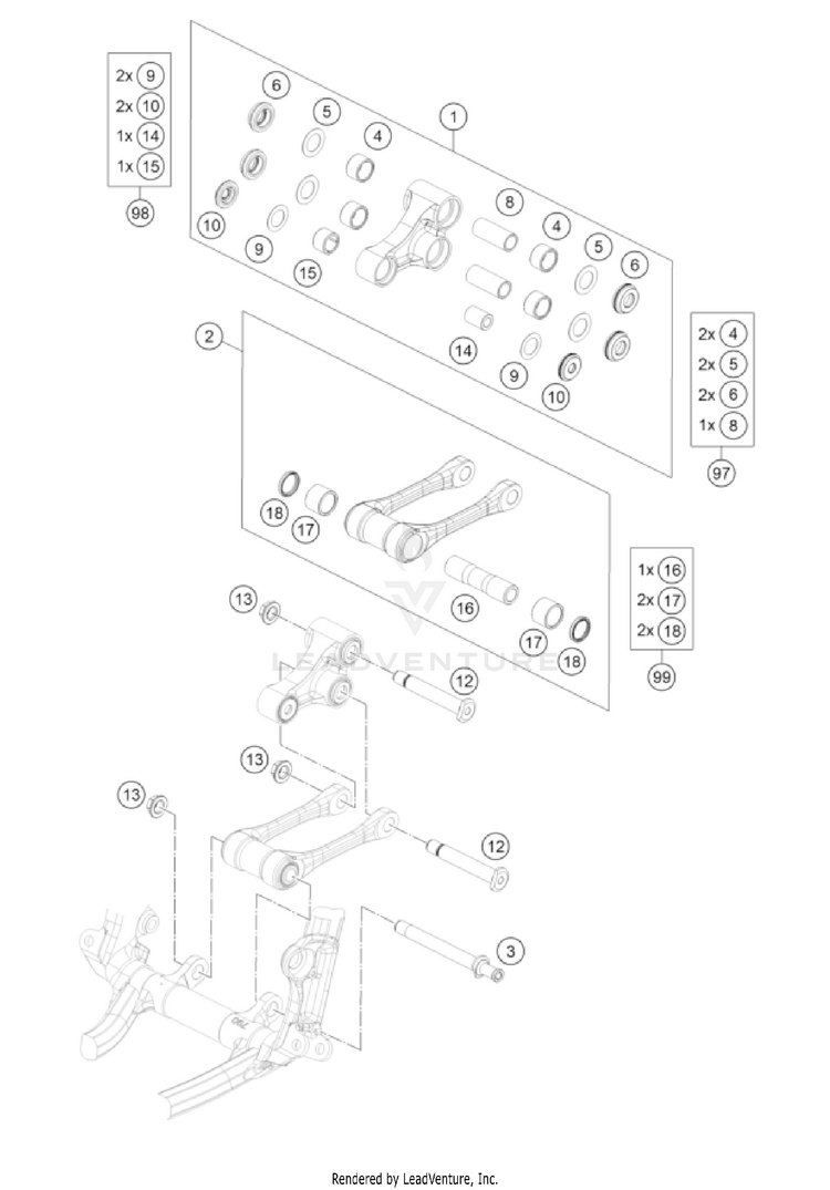 Pro Lever Linking 350 SX-F CHASSIS - 2022 Schematic