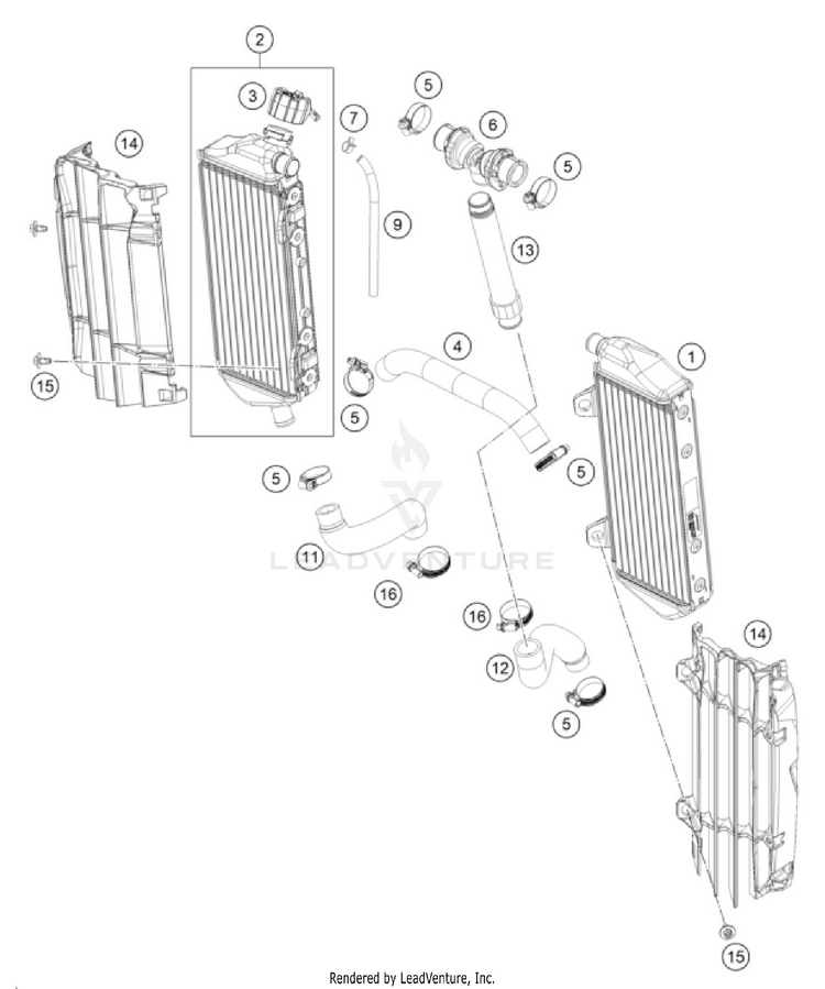 Cooling System 250 SX-F ENGINE - 2025 Schematic