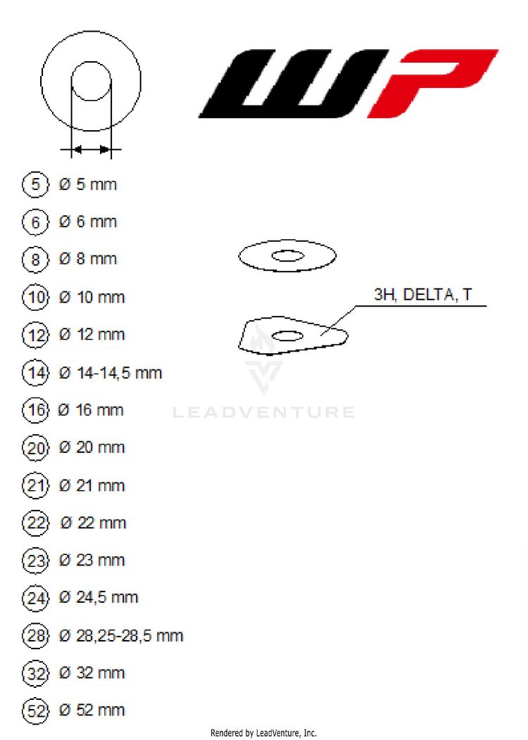 Wp Shims For Setting 125 SX/XC ENGINE - 2026 Schematic