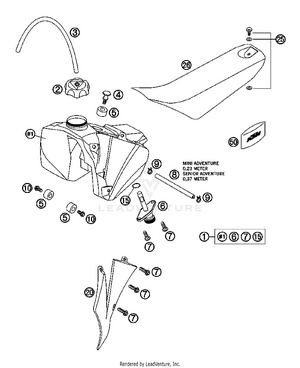 Tank, Seat, Cover Schematic