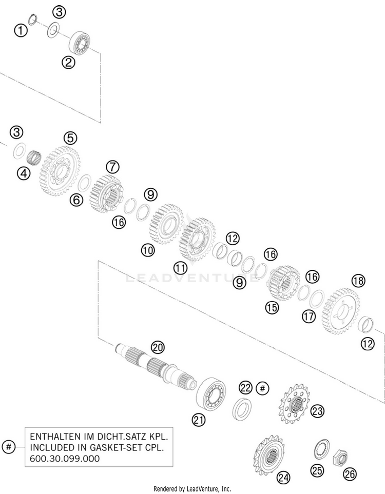 Transmission Ii - Countershaft 990 Supermoto R Engine - 2010 Schematic