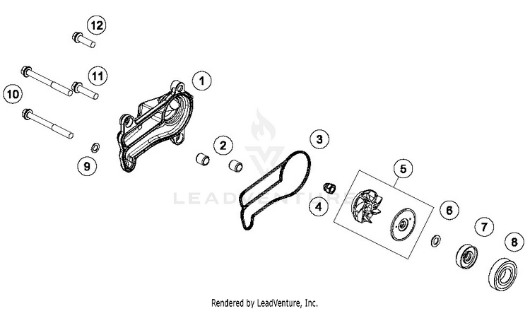 Water Pump 250 XC-W TPI ENGINE - 2019 Schematic