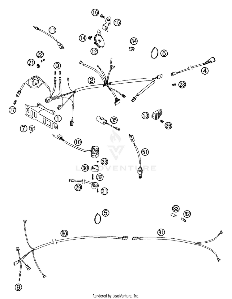 Wiring Harness (Eu/Aus) 200 EXC Chassis - 2002 Schematic