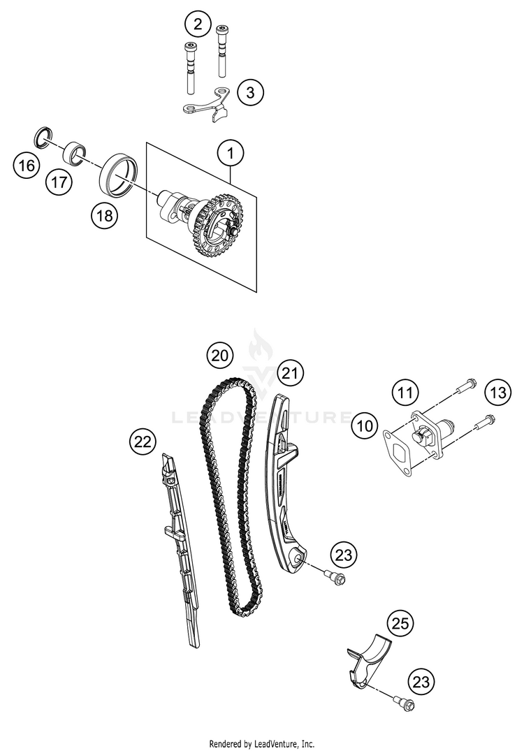 Timing Drive 450 XC-F Engine - 2021 Schematic