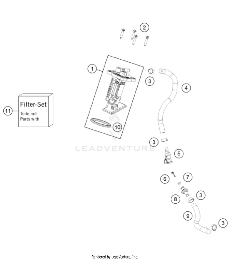 Fuel Pump 350 EXC-F US CHASSIS - 2024 Schematic