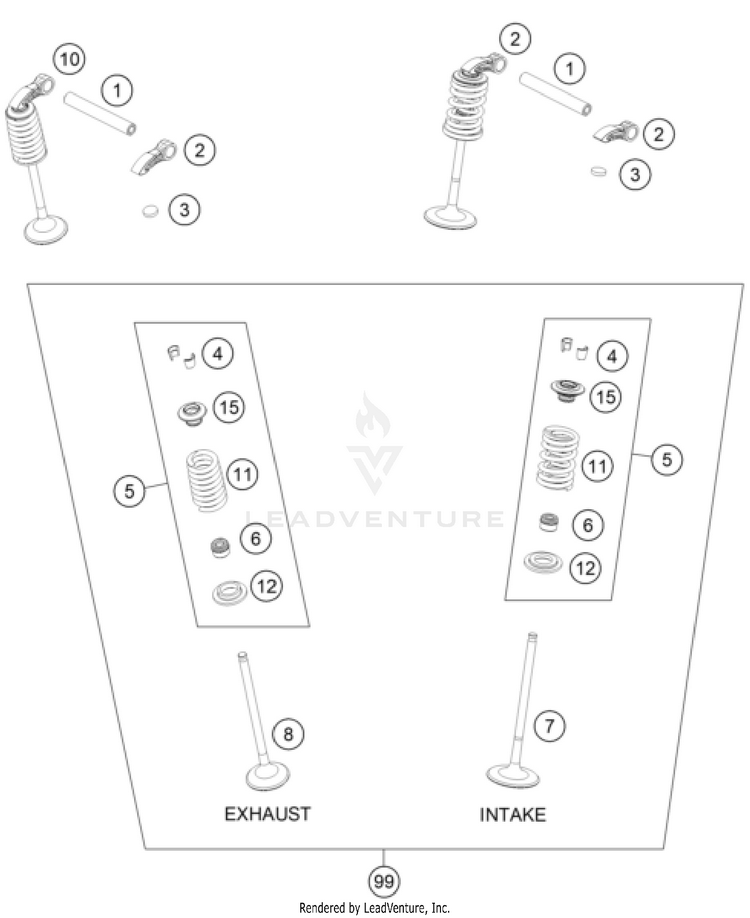 Valve Drive 350 SX-F ENGINE - 2026 Schematic