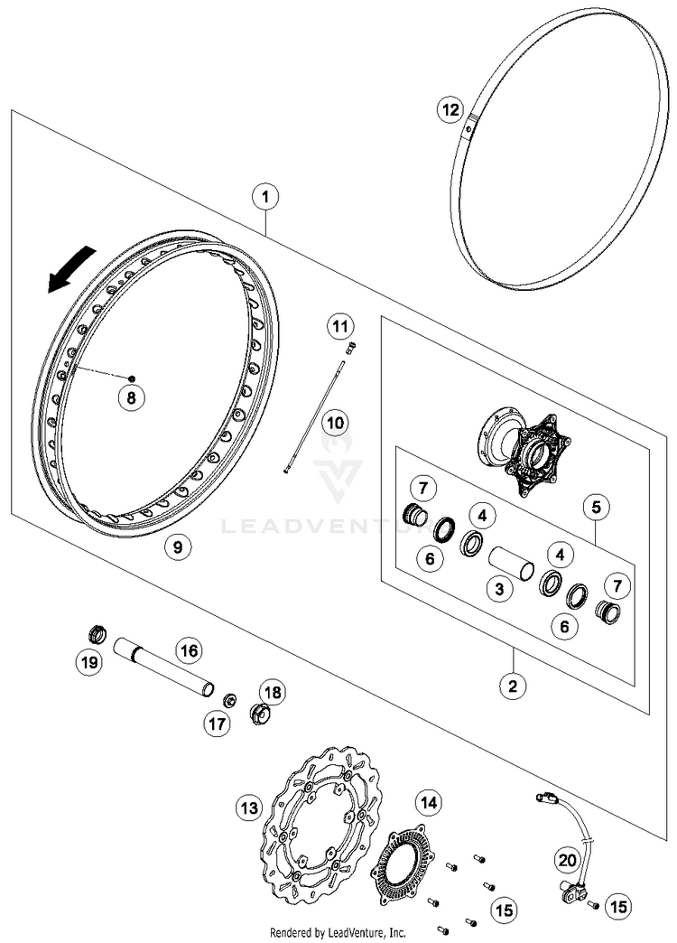 Front Wheel 690 ENDURO R CHASSIS - 2017 Schematic