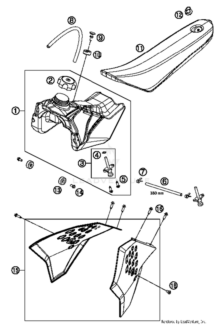 Fuel Tank 50 SX Mini Chassis - 2014 Schematic