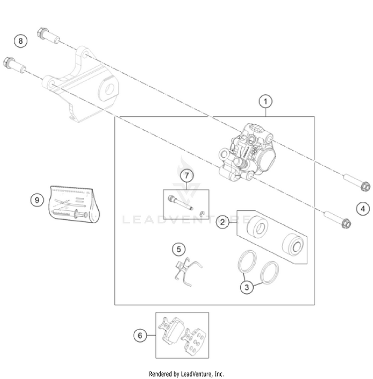Rear Brake Caliper Schematic