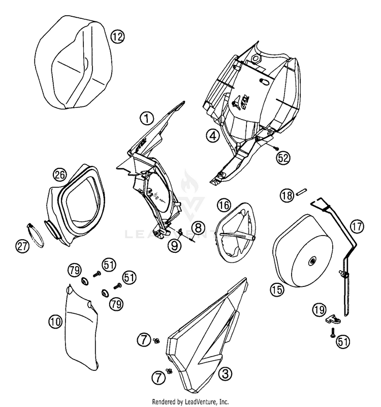Air Filter Box 200 EXC Chassis - 2004 Schematic