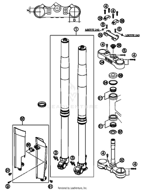 Front Fork, Triple Clamp Schematic