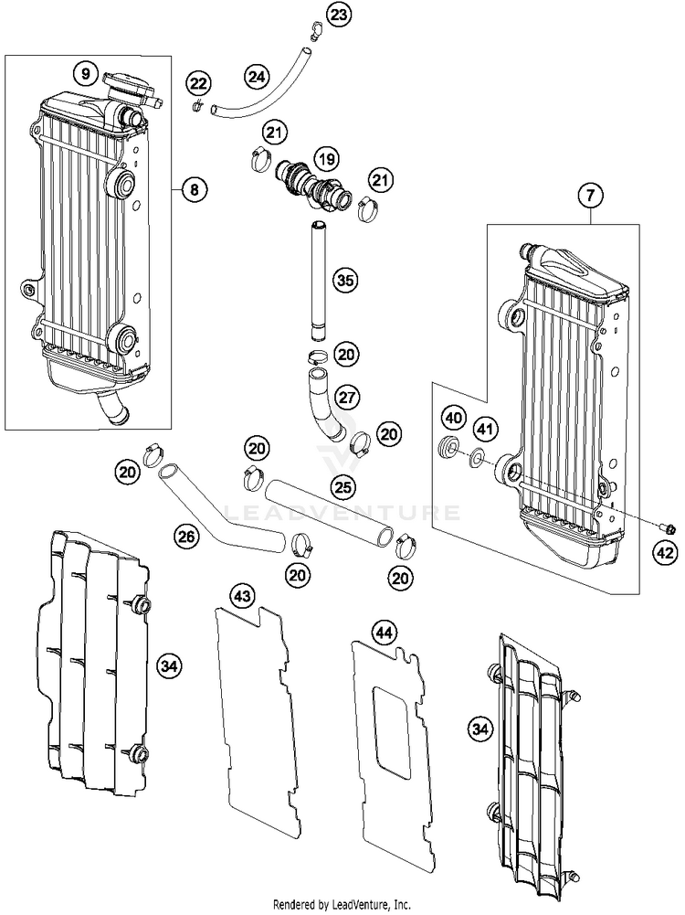 Cooling System 150 XC Engine - 2014 Schematic