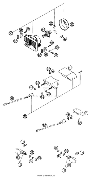 Head Light, Rear Light, Flasher Schematic