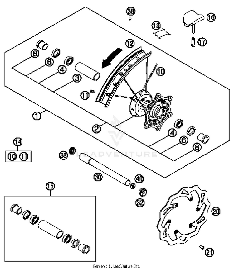 Front Wheel 150 XC Chassis - 2014 Schematic