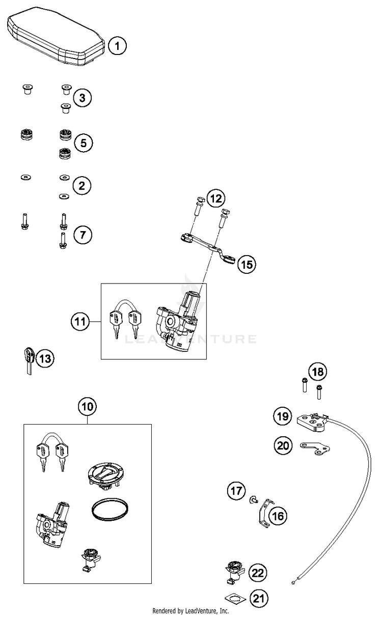 Instruments / Lock System 690 DUKE WHITE CHASSIS - 2017 Schematic