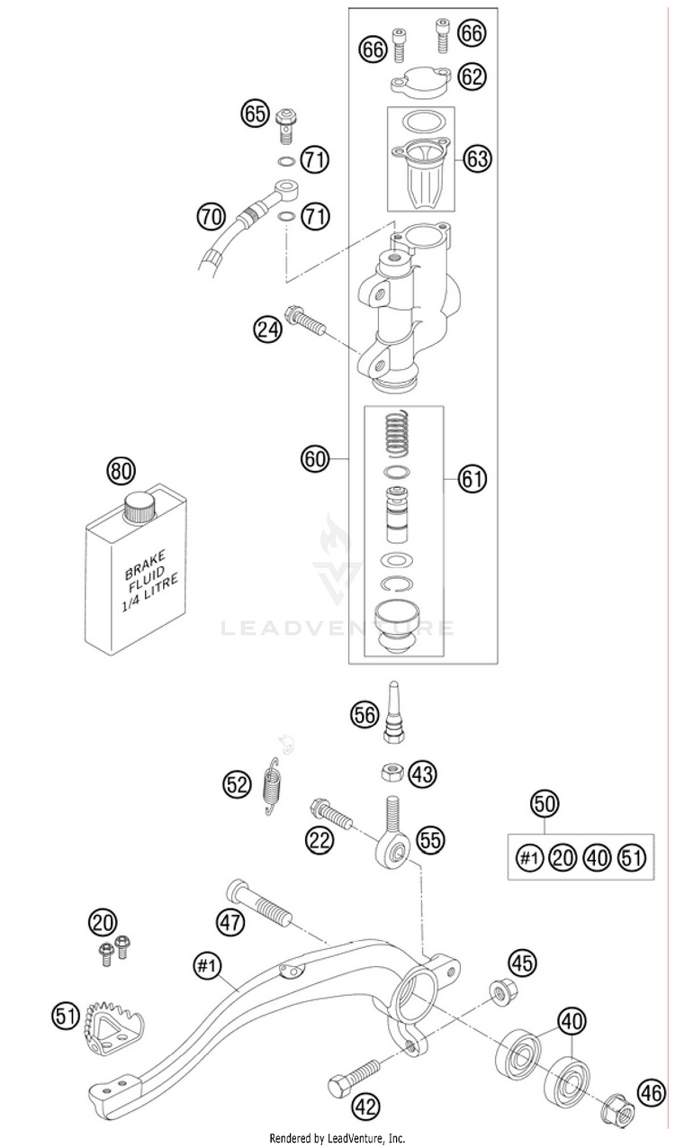 Rear Brake Control 105 SX Chassis - 2011 Schematic