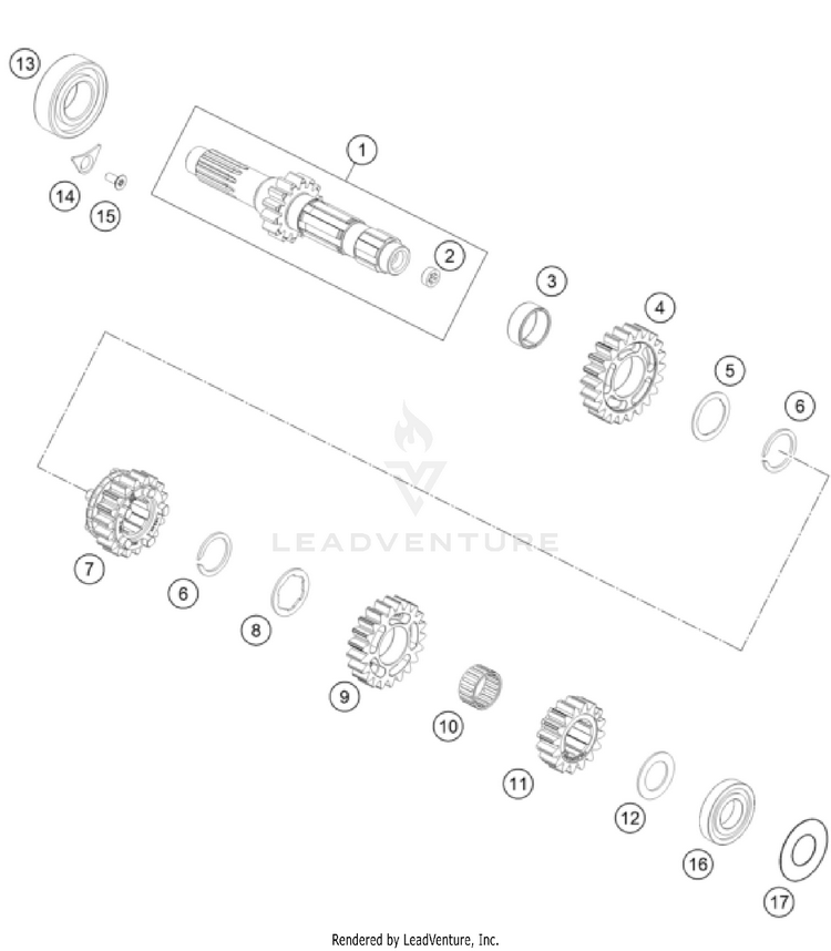 Transmission I - Main Shaft 450 SX-F / XC-F ENGINE - 2024 Schematic