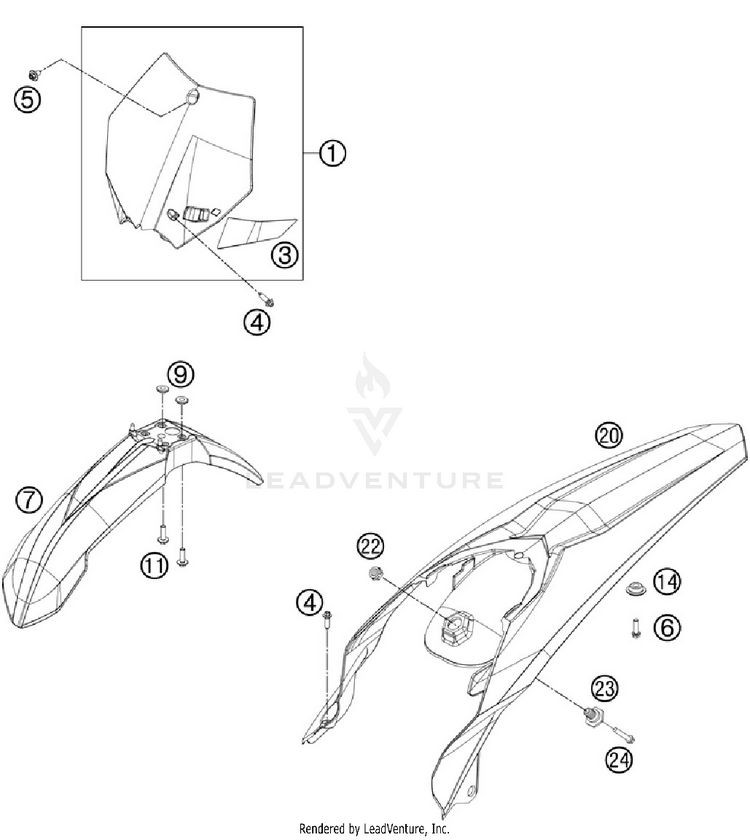 Mask, Fenders 150 XC Chassis - 2012 Schematic