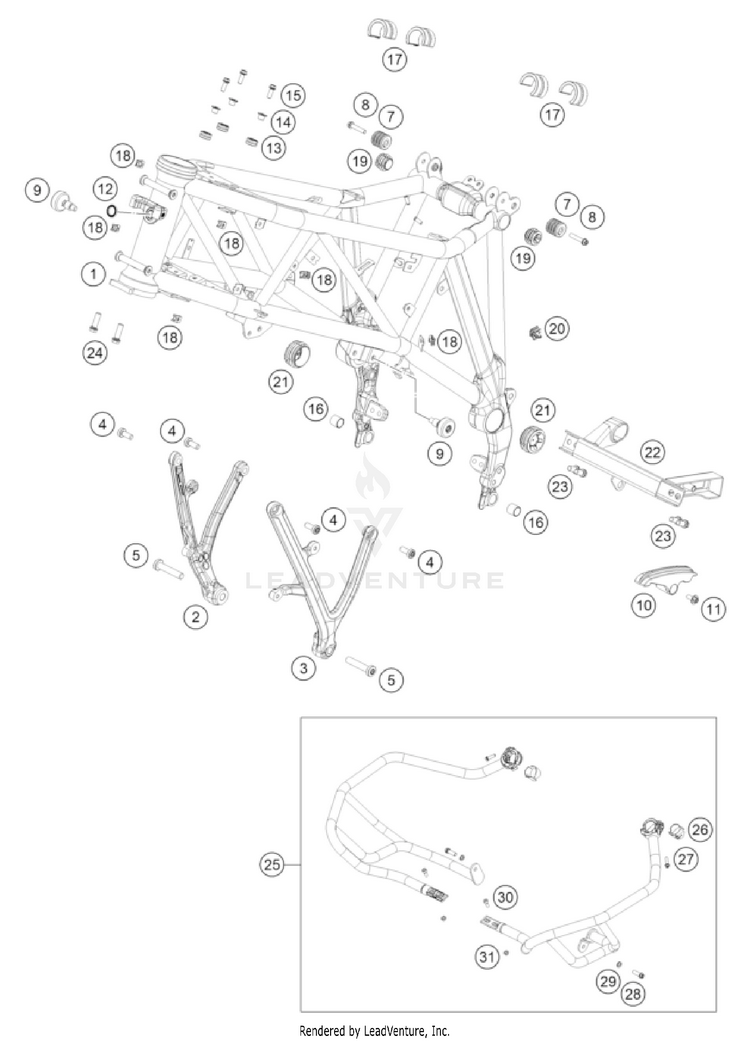 Frame 1290 SUPER ADVENTURE R OT US CHASSIS - 2022 Schematic