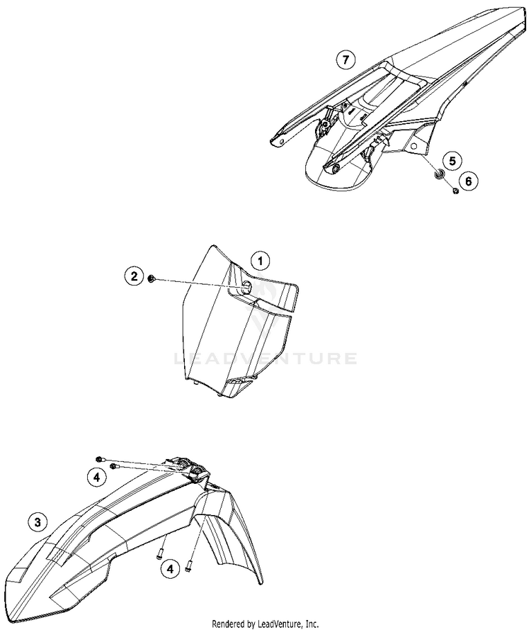 Mask, Fenders 150 SX Chassis - 2016 Schematic