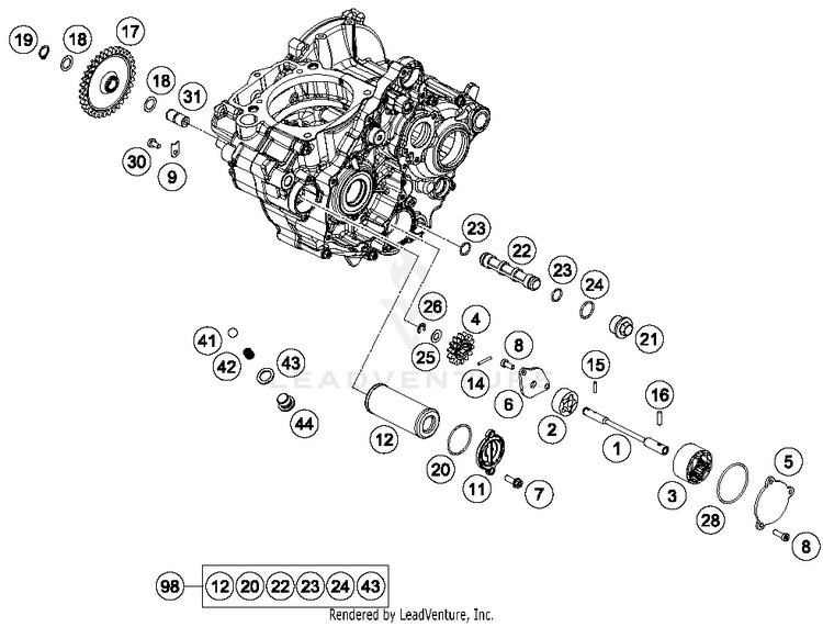 Lubricating System 250 SX-F FACTORY EDITION Engine - 2016 Schematic