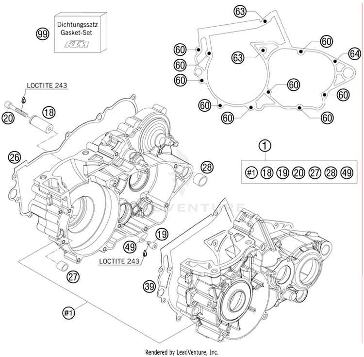 Engine Case 250 XC Engine - 2011 Schematic