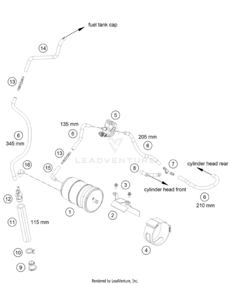 Evaporative Canister 1290 SUPER ADVENTURE R OT CHASSIS - 2024 Schematic