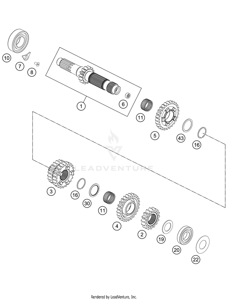 Transmission I - Main Shaft Schematic