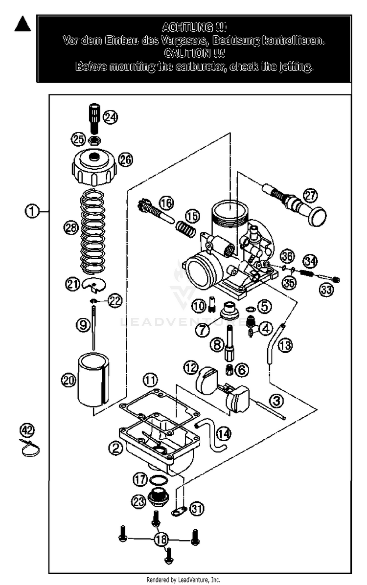 Carburetor 65 SX Engine - 2007 Schematic