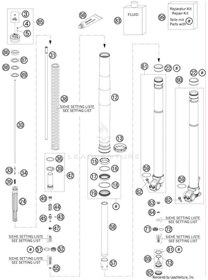 Front Fork Disassembled Schematic