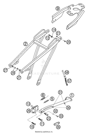 Sub Frame, Side Stand Schematic