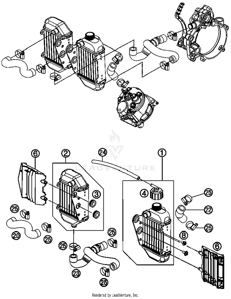 Cooling System 50 SX Mini Engine - 2013 Schematic