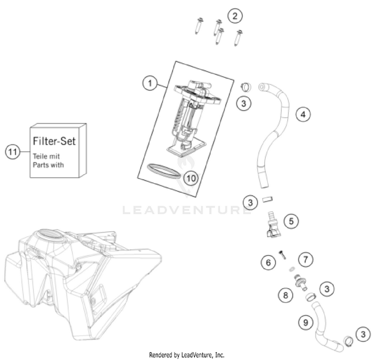 Fuel Pump 125 SX CHASSIS - 2023 Schematic