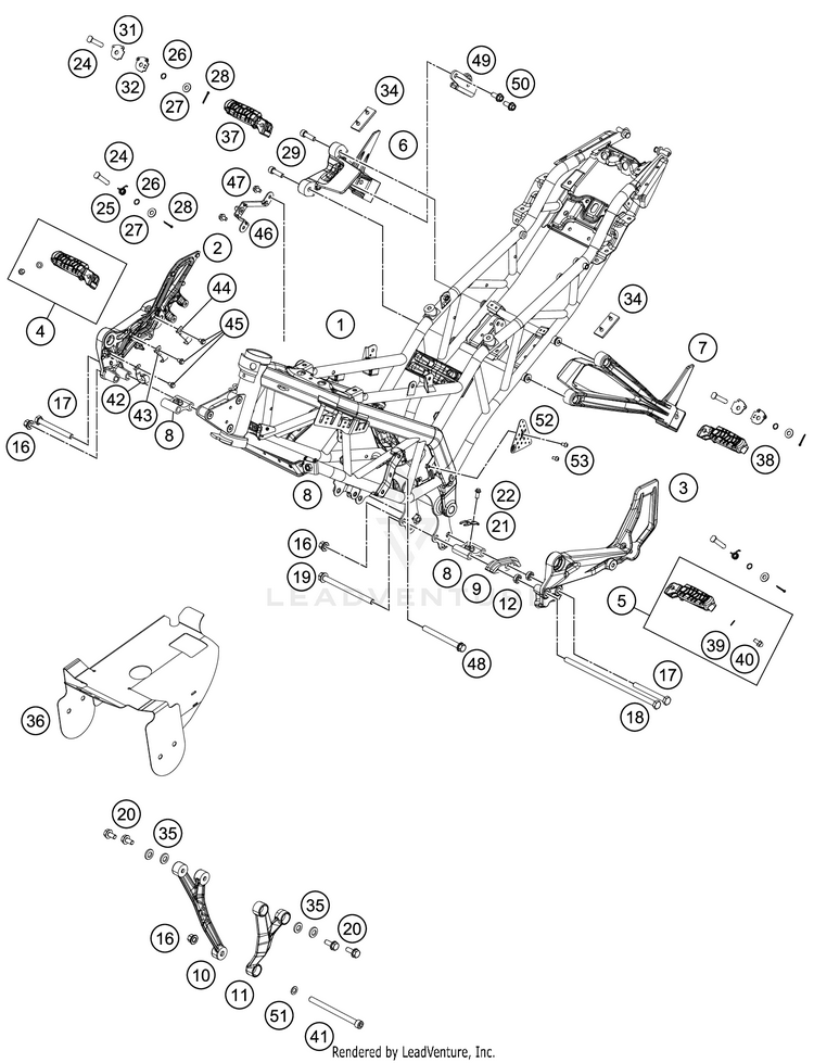Frame RC 390 BLACK CHASSIS - 2018 Schematic