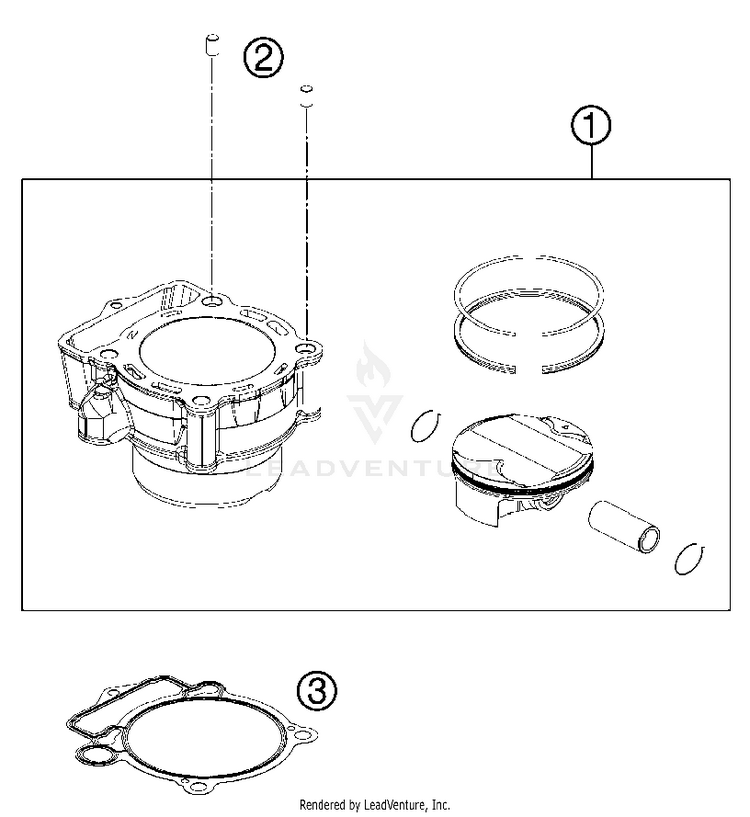 Cylinder 350 EXC-F Engine - 2013 Schematic