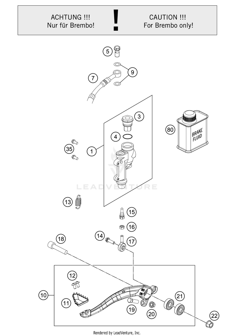 Rear Brake Control 450 SX-F FACTORY EDITION CHASSIS - 2019 Schematic