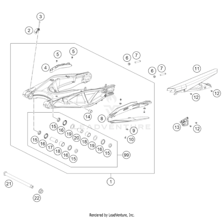 Swing Arm 1290 SUPER ADVENTURE S, black US CHASSIS - 2022 Schematic