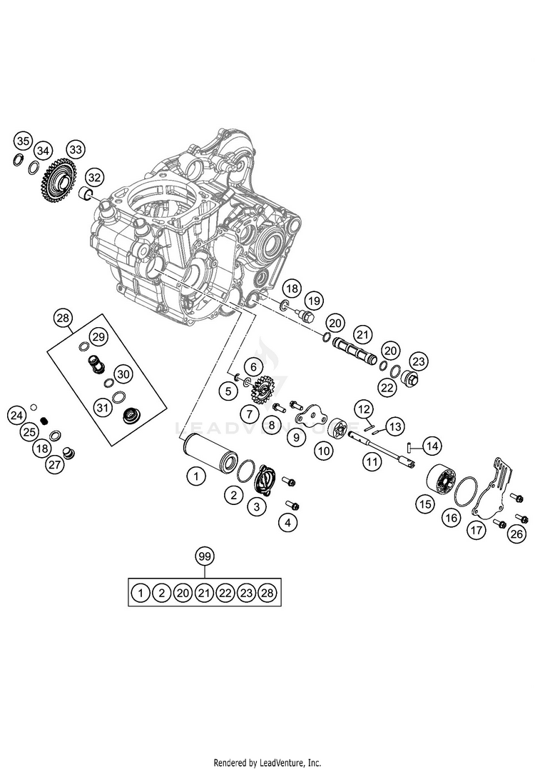 Lubricating System 450 EXC-F ENGINE - 2019 Schematic
