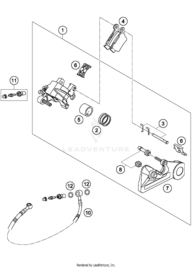 Brake Caliper Rear 350 SX-F CHASSIS - 2018 Schematic