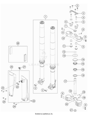 Front Fork, Triple Clamp Schematic