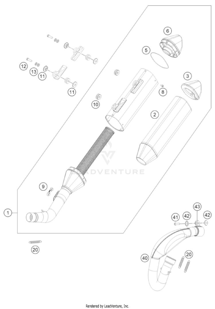 Exhaust System 350 SX-F CHASSIS - 2022 Schematic